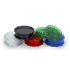 Large Diamond Tooth Acrylic Herb Grinder - Assorted Color - 2.75" X 1" - Extra Strong Crusher