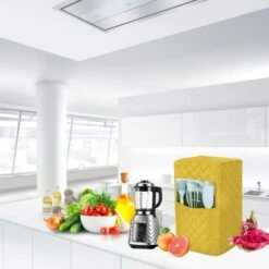 Blender Cover, Small Appliance Cover With Pockets And Top Handle, Food Processor Dust Cover(Yellow) -KitchenAid Shop 413mOORbEiL