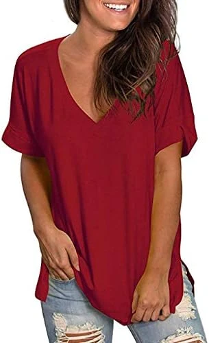 Meikosks Womens Summer Short Sleeve Shirt V Neck Tops Solid Color Basic Pullover Workout Blouses 13 Meikosks Womens Summer Short Sleeve Shirt V Neck Tops Solid Color Basic Pullover Workout Blouses - Image 11