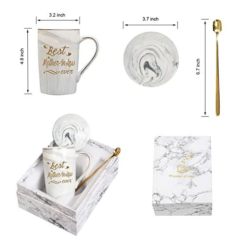 Mother In Law Coffee Mugs Best Mother In Law Coffee Mug Best Mother In Law Gifts Birthday Mothers Day Best Mother In Law Gifts From Daughter Son In Law 14 Ounce Grey With Gift Box Spoon Coaster 6 Mother In Law Coffee Mugs Best Mother In Law Coffee Mug Best Mother In Law Gifts Birthday Mothers Day Best Mother In Law Gifts From Daughter Son In Law 14 Ounce Grey With Gift Box Spoon Coaster - Image 4