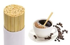 100Pcs 7 Inch Drink Stirrers Bamboo Environmental Friendly Biodegradable Stir Stick For Coffee Milk Beverages (7 Inch)