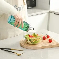 Hobnail Oil And Vinegar Dispenser Bottles 16.7 Oz. Set Of 2 Blue And Gray Colored Olive Oil Glass Bottle Set No Drip With Metal Pour Spout For Kitchen Cooking And Grilling 12 Hobnail Oil And Vinegar Dispenser Bottles 16.7 Oz. Set Of 2 Blue And Gray Colored Olive Oil Glass Bottle Set No Drip With Metal Pour Spout For Kitchen Cooking And Grilling -KitchenAid Shop 4149T4w0f0L