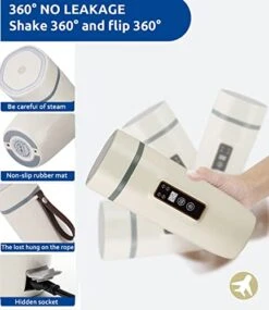 WAMON Travel Kettles Electric Small,350ml Stainless Steel 3 In 1 Digital Display Portable Electric Kettle,One Cup Mini Kettle In Automatic Shut Off, Hot Water Boiler Maker For Tea Coffee Milk,White -KitchenAid Shop 414AfCEqFcL