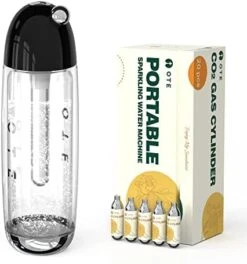 Sparkling Water Maker -Portable Soda Maker Machine For Home, 450ml Compact Size With 20 Mini Cylinders Included, Seltzer Water Maker No Electricity, Double Layer PET Bottle, BPA Free, Double Pressure Relief Valves, Silver -KitchenAid Shop 414EYcwiWsL. AC