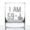 59 + 1 Middle Finger - Funny 60th Birthday Whiskey Rocks Glass Gifts For Men & Women Turning 60 - Fun Whisky Drinking Tumbler -KitchenAid Shop 414Fuff4pML
