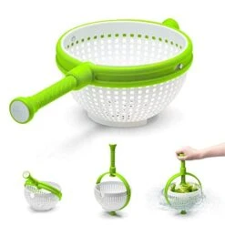 Salad Spinner,Multi-Use Collapsible Spinning Colander,Lettuce Spinner Vegetable Dryer,Non-Scratch Steady Vegetable Spinner Fruit Washer Lettuce Cleaner And Dryer