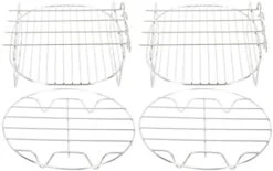 BIENKA 2sets Air Grill Cooker Stainless Double Silver Of Steaming Cm Bbq Multi- In And Round Stand: Trivet: For Rack Egg Dual- Pot Pressure Wire Trivet Tray Accessory Food Steam Stockpot Shelf (Color -KitchenAid Shop 414XnI2ltiL. AC 1
