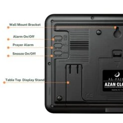 Automatic Worldwide Digital 8 Azan Prayer Sounds Islamic Wall And Desk Clock For USA FAJ-113 - Jet Black -KitchenAid Shop 414YIdIJUqL