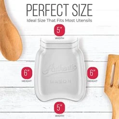 Home Essentials Mason Jar 7 X 5.5 X 1 Inch Spoon Rest Home Decor Product, White -KitchenAid Shop 414YO2Mqn6L