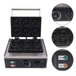 Commercial Electric Donut Maker 6 Holes Double Sides Heating Donut Maker Machine For Restaurant Bakery Snack Bar Street Vendor Home Electric Donut Maker Machine -KitchenAid Shop 414ZR0BHLBL