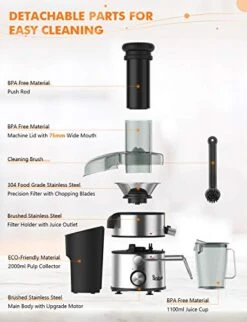 Juice Extractor, Bextcok Centrifugal Juicer Machines Ultra Fast Extract Various Fruit And Vegetable Electric Juice Extractor With 3" Large Feed Chute BPA Free Easy Clean For Orange Celery Carrot -KitchenAid Shop 414c5h1SBxL