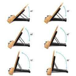 Eadaeer Bamboo Book Stand, Large Book Holder With 6 Adjustable Height, Foldable Cookbook Stand Desktop Document Holder For Kitchen & Office (13.4 X 9.3 Inch) -KitchenAid Shop 414i6e68MnL