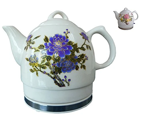 ® Ceramic Electric Kettle With Peony Flower Pattern Two-Tone 15000 4 ® Ceramic Electric Kettle With Peony Flower Pattern Two-Tone 15000 - Image 2