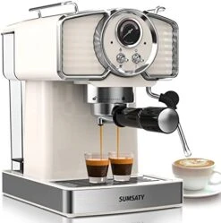 Espresso Coffee Machine 20 Bar, Retro Espresso Maker With Milk Frother Steamer Wand For Cappuccino, Latte, Macchiato, 1.8L Removable Water Tank, ETL Listed, Coffee Spoon, Vintage White 19 Espresso Coffee Machine 20 Bar, Retro Espresso Maker With Milk Frother Steamer Wand For Cappuccino, Latte, Macchiato, 1.8L Removable Water Tank, ETL Listed, Coffee Spoon, Vintage White -KitchenAid Shop 414oqhE8FLL. AC