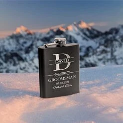 Et Of 6, Groomsmen Gifts For Wedding | Personalized Groomsmen Flasks W/Optional Gift Box, Bachelor Party Team, 6 Oz. Custom Engraved Hip Flasks For Best Man And Groomsman Proposal #3 -KitchenAid Shop 414qkm8qA0S