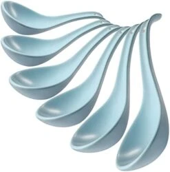 Asian Soup Spoon Set Of 6, 6.75 Inch Ultra-fine Ceramic Chinese Soup Spoons, Black Japanese Soup Spoon For Cereal Stews Ramen Pho Wonton Dumpling Miso, Deep Oval Hook Design, Dishwasher Safe -KitchenAid Shop 414sykmGcL. AC