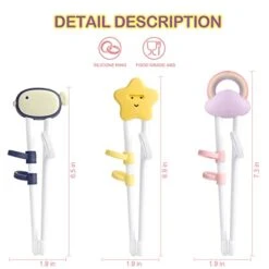 Training Chopsticks For Kids And Beginners, 3 Pairs Chopstick Set With Attachable Learning Chopstick Helper -KitchenAid Shop 414t9w2RTrL