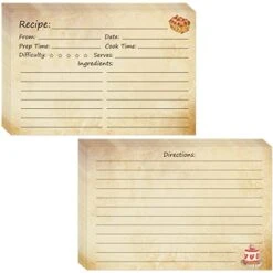 Recipe Cards 4 X 6" Double-Sided 70 Pcs For Mother Day Gifts Bridal Shower Wedding Housewarming Kitchen Fit With Recipe Binder Recipe Box