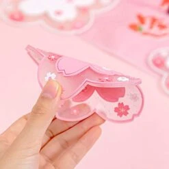 Sakura Coffee Cup Mat Kawaii Coaster 2PCS Cute Cherry Blossom PVC Home Tea Mug Pink Flower Pattern Durable Anti-Skid Pot Bowl Pad Placemat For Desk Drink Table Decor Kawaii Accessories (Small) -KitchenAid Shop 414zvRhY3cL