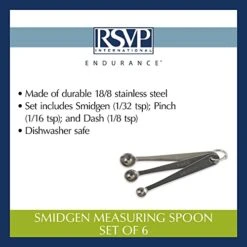 Endurance Kitchen Collection Measuring Tools, Dishwasher Safe, Smidgen, 3 Piece, Stainless Steel -KitchenAid Shop 4156gXygrlL