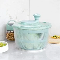 Large Salad Spinner And Keeper-5L Lettuce Spinner Vegetable Washer Dryer With Large Salad Bowl And Plastic Colander,Fruit Veggie Wash&Salad Making,BPA Free (Color : Pink) (Color : Blue) 17 Large Salad Spinner And Keeper-5L Lettuce Spinner Vegetable Washer Dryer With Large Salad Bowl And Plastic Colander,Fruit Veggie Wash&Salad Making,BPA Free (Color : Pink) (Color : Blue) -KitchenAid Shop 4157QktKrlL