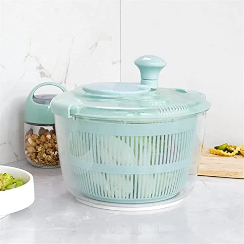 Large Salad Spinner And Keeper-5L Lettuce Spinner Vegetable Washer Dryer With Large Salad Bowl And Plastic Colander,Fruit Veggie Wash&Salad Making,BPA Free (Color : Pink) (Color : Blue) 9 Large Salad Spinner And Keeper-5L Lettuce Spinner Vegetable Washer Dryer With Large Salad Bowl And Plastic Colander,Fruit Veggie Wash&Salad Making,BPA Free (Color : Pink) (Color : Blue) - Image 7