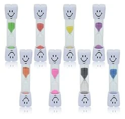 2 Minute Sand Timer Set, 8 Pack Colorful Smiley Hourglass Timers For Kids Proper Tooth Brushing