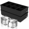 Glacio Ice Cube Trays Silicone - Large Ice Tray Molds For Making 8 Giant Ice Cubes For Whiskey - 2 Pack