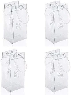 2 Pack Portable Collapsible Clear Ice Wine Bag Pouch Cooler Bag With Handle For Party,Outdoor,Champagne,Cold Beer,White Wine (2) -KitchenAid Shop 415DjlhCLZL. AC