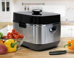 Healthy Cuisine 6 QT (5.7 Liter) Electric Induction Heating Digital Pressure Cooker Large Cooking Basket LED Screen With Touch Selection Menu - - Premium Quality -KitchenAid Shop 415HG2SV0LL