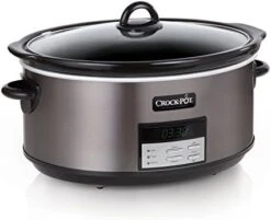 Crock-Pot Large 8 Quart Programmable Slow Cooker With Auto Warm Setting And Cookbook, Black Stainless Steel -KitchenAid Shop 415PUCXFtVL. AC