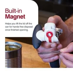 Zyliss Lock N' Lift Can Opener - Manual Can Opener With Locking Mechanism - Safe Magnetic Can Opener - Easy-to-Turn Can Opener - White/Gray -KitchenAid Shop 415S25W48ML