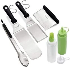 Professional Metal Spatula Set - Stainless Steel Spatula And Griddle Scraper - Heavy Spatula Griddle Accessories Great For Cast Iron Griddle BBQ Flat Top Grill - Commercial Grade -KitchenAid Shop 415Y24vlpeL. AC