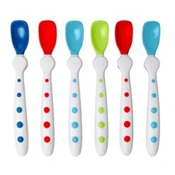 First Essentials By NUK Rest Easy Spoons, Pack Of 6 (Color May Vary)