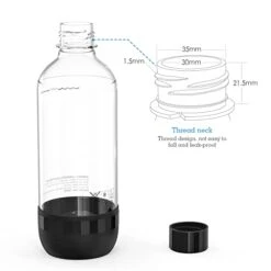 Soda Maker Bottles, Carbonating Bottles, 1L BPA Free Reusable PET Sparkling Water Bottles For Soda Machine, 2 Pack, Black+White -KitchenAid Shop 415dKnWKuSL