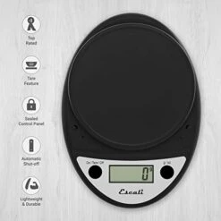 Escali Primo NSF Listed Digital Scale, 11 Lb/5 Kg, Black (SCDGP11BK) -KitchenAid Shop 415e5RXSrVL
