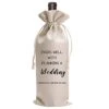 Wedding Wine Bag, Wedding Couples, Bride And Groom Wine Gift,Linen Wine Gift Bag,Reusable Wine Bag