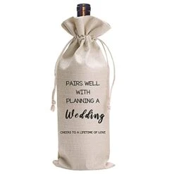 Wedding Wine Bag, Wedding Couples, Bride And Groom Wine Gift,Linen Wine Gift Bag,Reusable Wine Bag