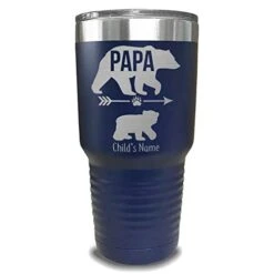 Papa Bear Tumbler - Personalized With Child's Name Engraved Tumblers - Laser Engraved, Add Up To 10 Child's Name - Gift For Dads -KitchenAid Shop 415haLIEQQL