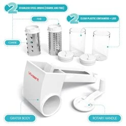 Professional-Grade Rotary Grater - 2 Stainless Steel Drums - Grate Or Shred Hard Cheeses, Chocolate, Nuts, And More - Award-Winning Design And Heavy-Duty Build Quality Lasts A Lifetime! -KitchenAid Shop 415izBPvCnL