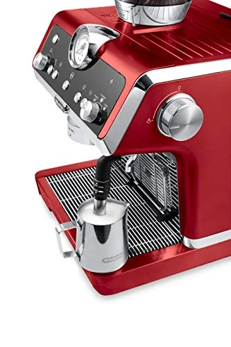 De'Longhi EC9335R La Specialista Espresso Machine With Sensor Grinder, Dual Heating System, Advanced Latte System & Hot Water Spout For Americano Coffee Or Tea, Stainless Steel,67.6 Oz, Red 5 De'Longhi EC9335R La Specialista Espresso Machine With Sensor Grinder, Dual Heating System, Advanced Latte System & Hot Water Spout For Americano Coffee Or Tea, Stainless Steel,67.6 Oz, Red - Image 3