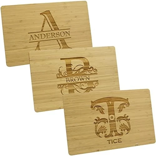 - Monogram Letter Bamboo Cutting Board Personalized & Laser Engraved Name; Great Present For Birthdays Housewarmings Client Gifts Weddings Anniversaries Parents Couples & Friends 12 - Monogram Letter Bamboo Cutting Board Personalized & Laser Engraved Name; Great Present For Birthdays Housewarmings Client Gifts Weddings Anniversaries Parents Couples & Friends - Image 10
