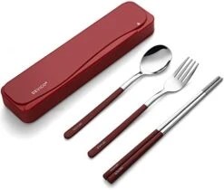 Travel Utensils, 18/8 Stainless Steel 4pcs Cutlery Set Portable Camp Reusable Flatware Silverware, Include Fork Spoon Chopsticks With Case (black) 23 Travel Utensils, 18/8 Stainless Steel 4pcs Cutlery Set Portable Camp Reusable Flatware Silverware, Include Fork Spoon Chopsticks With Case (black) -KitchenAid Shop 4163GfuXLoL. AC