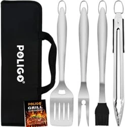 5PCS BBQ Grill Accessories For Outdoor Grill Set Stainless Steel Camping BBQ Tools Grilling Tools Set For Father's Day Birthday Presents, Grill Utensils Set Ideal Grilling Gifts For Men Dad -KitchenAid Shop 4164erPdiXL. AC