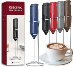 Electric Milk Frother Handheld, Battery Operated Whisk Beater Foam Maker For Coffee, Cappuccino, Latte, Matcha, Hot Chocolate, Mini Drink Mixer,Multi-Function Blender,Frother With Stand(Red) -KitchenAid Shop 4167wKu6XJL. AC