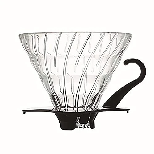 Hario V60 Glass Coffee Dripper, Size 02, Black 3 Hario V60 Glass Coffee Dripper, Size 02, Black