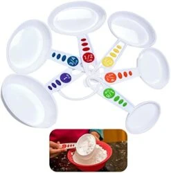 Kids Cookware - 6-Piece Measuring Cup Set I Real Utensils, Dishwasher Safe, BPA-Free I Color-Coded Sizes, Easy-Fill Shape -KitchenAid Shop 416NaWTJPkL. AC