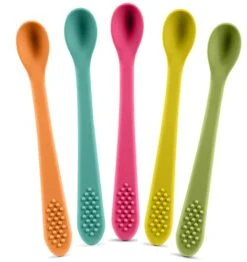 Best First Stage Baby Infant Spoons, 5-Pack, Soft Silicone Baby Spoons Training Spoon Gift Set For Infant 20 Best First Stage Baby Infant Spoons, 5-Pack, Soft Silicone Baby Spoons Training Spoon Gift Set For Infant -KitchenAid Shop 416S2cbsYFL