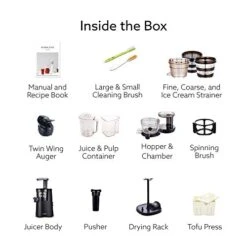 H-AA Slow Juicer (RENEWED) (Black) - Electronic Juicer Machine Slow Squeeze Technology Retains Nutrients - Healthy Living - Slim Design - 1 YEAR WARRANTY -KitchenAid Shop 416SkFYIOdL