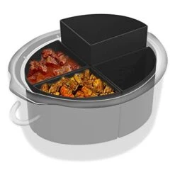 Silicone Slow Cooker Liners, Booyoik Cooking Divider Liner Food-Grade Silicone Reusable Slow Cooker Liner Silicone Slow Cooker Dividers Fit 6 QT Pot Leakproof Eco-Friendly Dishwasher Safe (Black)